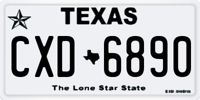 TX license plate CXD6890