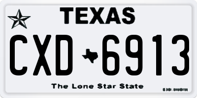 TX license plate CXD6913