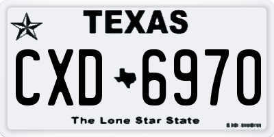 TX license plate CXD6970