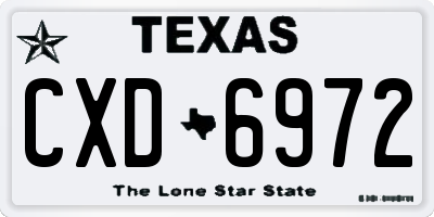 TX license plate CXD6972