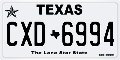 TX license plate CXD6994