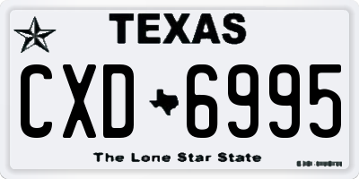 TX license plate CXD6995