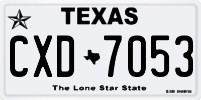 TX license plate CXD7053