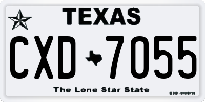 TX license plate CXD7055