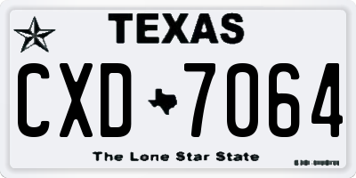 TX license plate CXD7064
