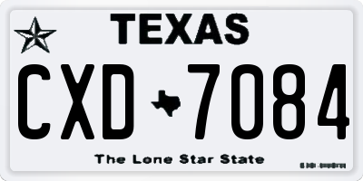 TX license plate CXD7084