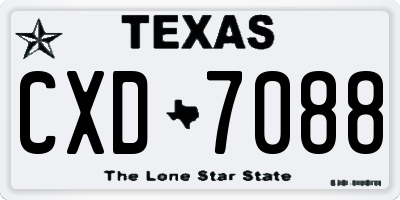 TX license plate CXD7088
