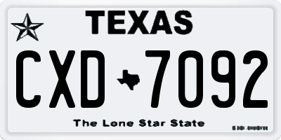 TX license plate CXD7092