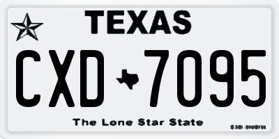 TX license plate CXD7095
