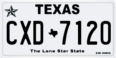 TX license plate CXD7120