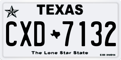 TX license plate CXD7132