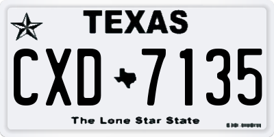 TX license plate CXD7135