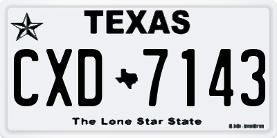 TX license plate CXD7143