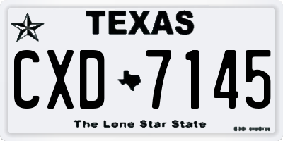 TX license plate CXD7145