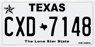 TX license plate CXD7148