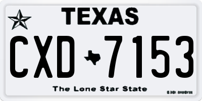 TX license plate CXD7153