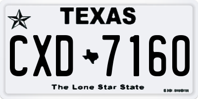 TX license plate CXD7160