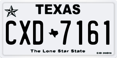 TX license plate CXD7161