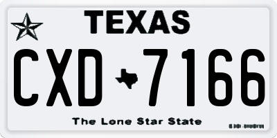 TX license plate CXD7166