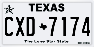 TX license plate CXD7174