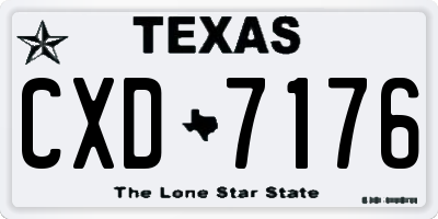 TX license plate CXD7176