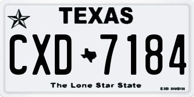 TX license plate CXD7184