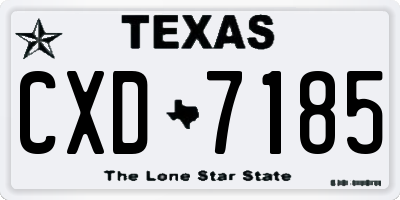 TX license plate CXD7185