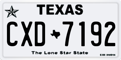 TX license plate CXD7192