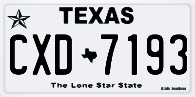 TX license plate CXD7193