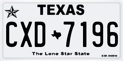 TX license plate CXD7196