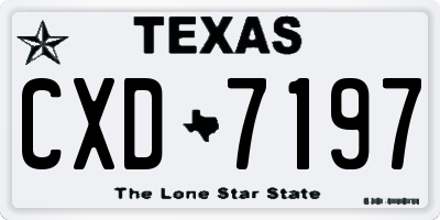 TX license plate CXD7197