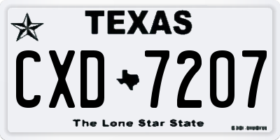 TX license plate CXD7207