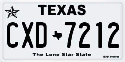 TX license plate CXD7212