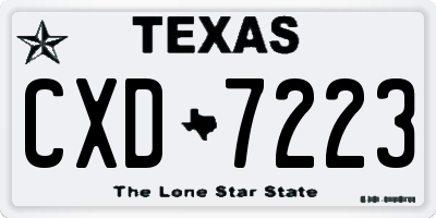 TX license plate CXD7223
