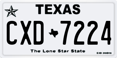 TX license plate CXD7224