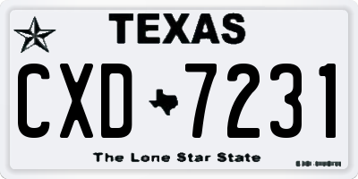 TX license plate CXD7231