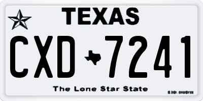 TX license plate CXD7241