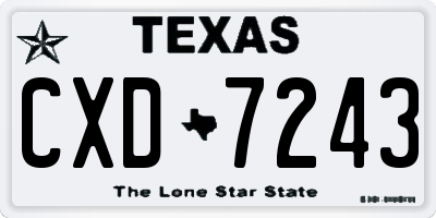 TX license plate CXD7243