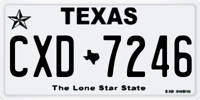 TX license plate CXD7246