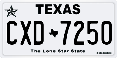 TX license plate CXD7250