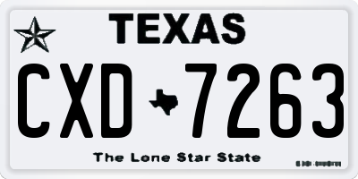 TX license plate CXD7263