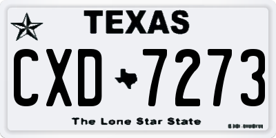TX license plate CXD7273