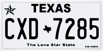TX license plate CXD7285