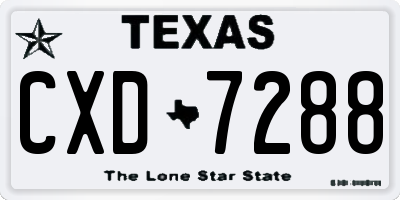 TX license plate CXD7288