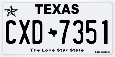 TX license plate CXD7351