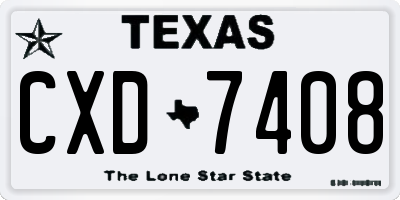 TX license plate CXD7408