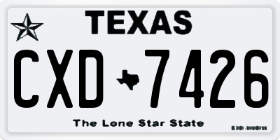 TX license plate CXD7426