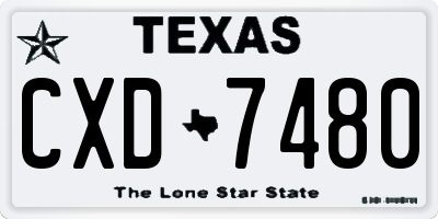 TX license plate CXD7480