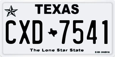 TX license plate CXD7541