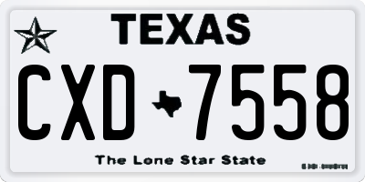 TX license plate CXD7558